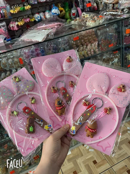 Set de Vinchas con llavero Kawai