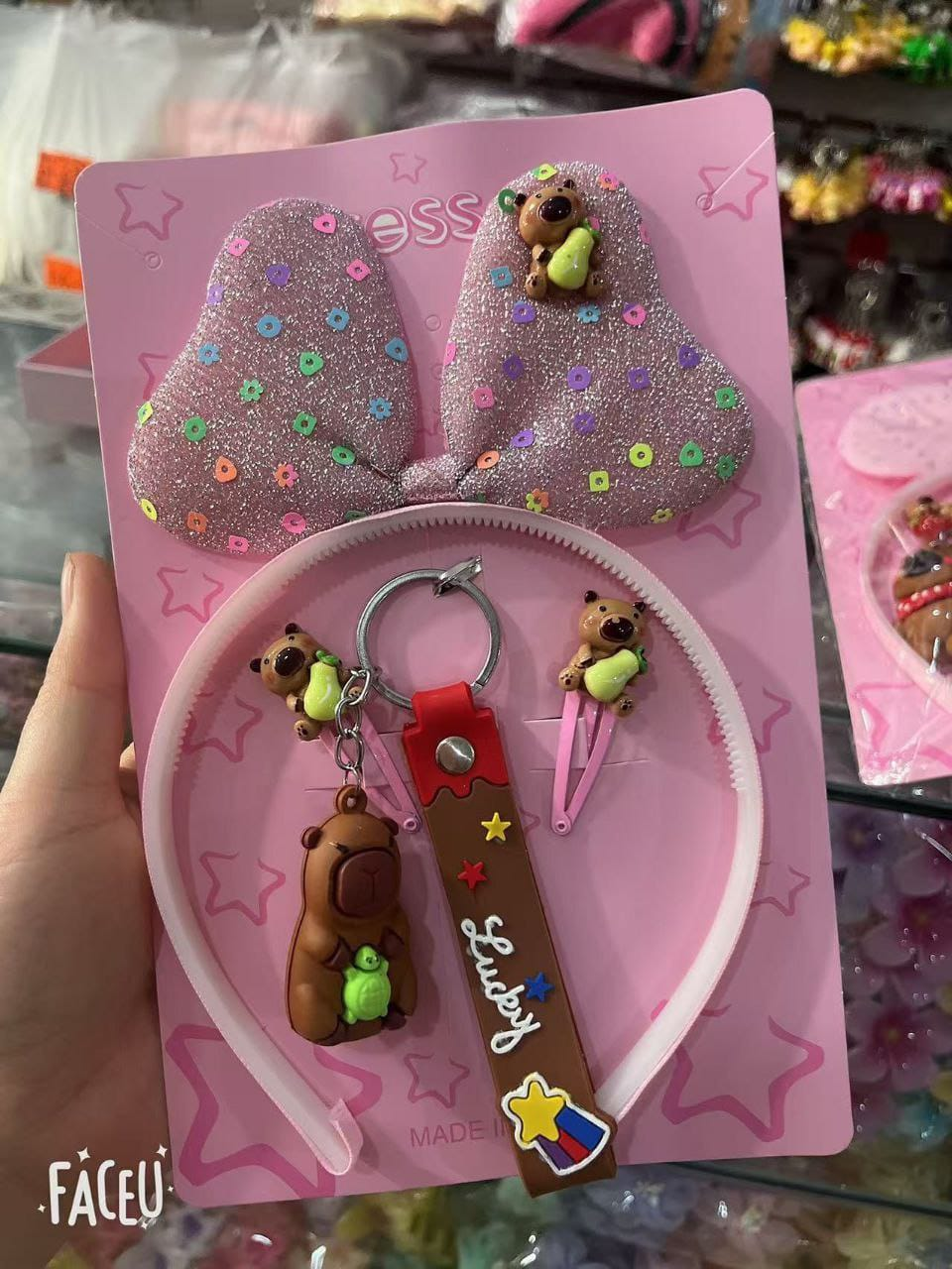 Set de Vinchas con llavero Kawai