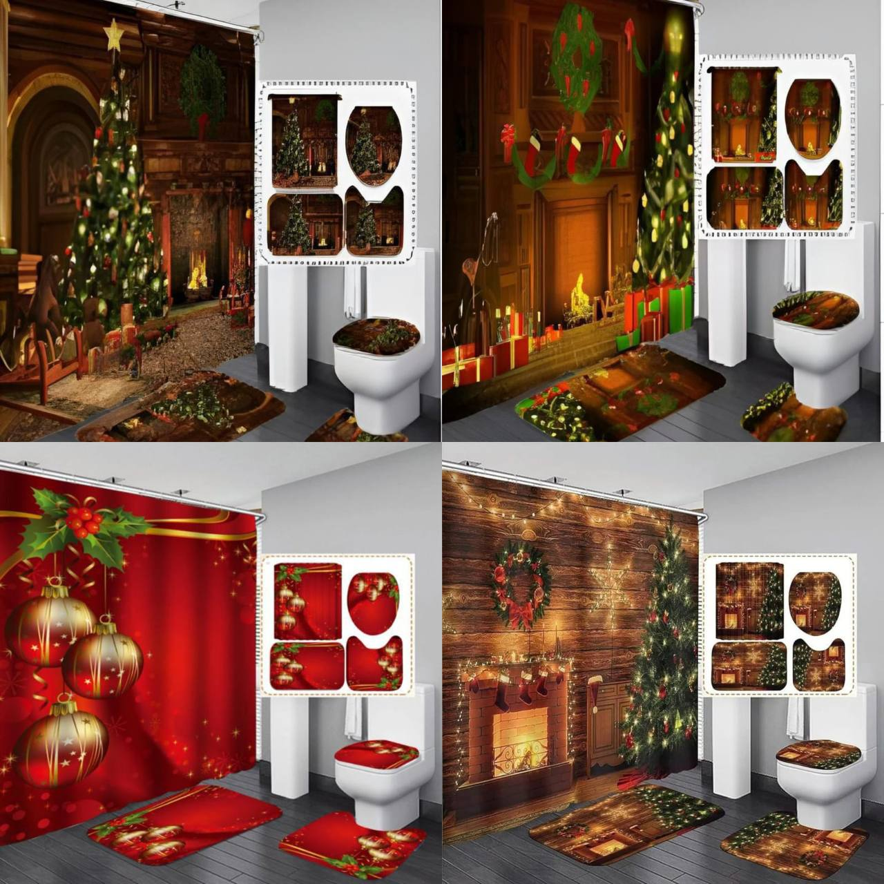 Set de Baño con Diseño Navideño (4 piezas)  13.0 NAVIDAD