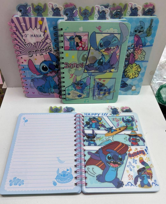 Cuaderno A5 Reflectivo con Diseño de Stitch 8.0 PAPELERIA