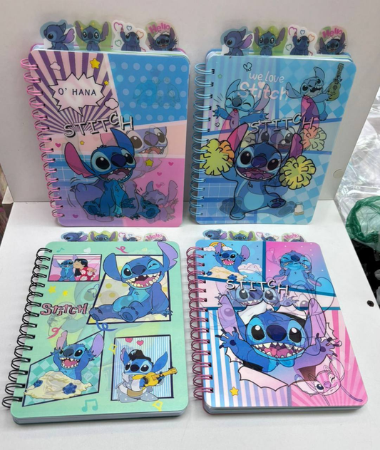 Cuaderno A5 Reflectivo con Diseño de Stitch 8.0 PAPELERIA