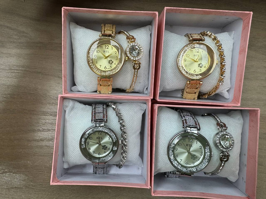 Reloj 2 piezas + caja regalo"  14.0 MUJER