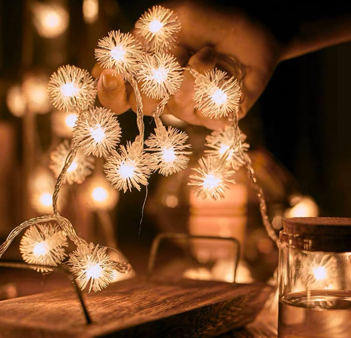 Guirnalda de Luces LED en Forma de Pelusa 13.0 NAVIDAD
